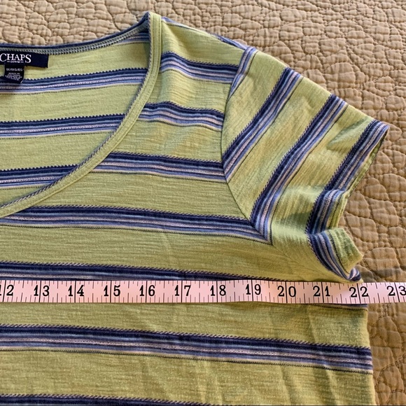 Chaps Green V-Neck T-Shirt * 1X - Picture 4 of 8